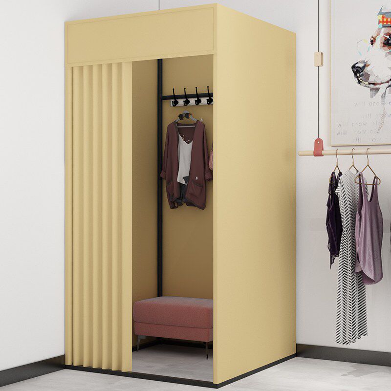 试衣间门帘服装店可移动简易活动换衣聚落地更衣室临时展示架轨道