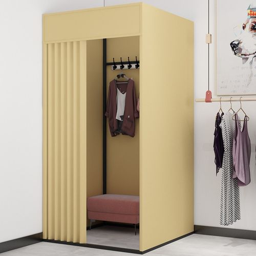 试衣间门帘服装店可移动简易活动换衣聚落地更衣室临时展示架轨道