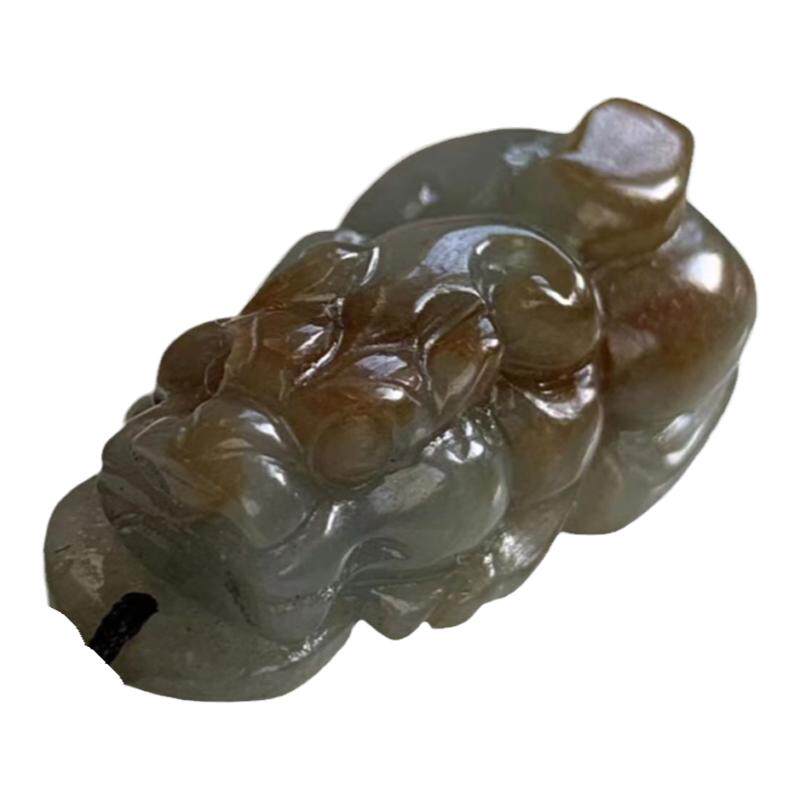 缅甸天然翡翠吊坠A货黄翡貔貅