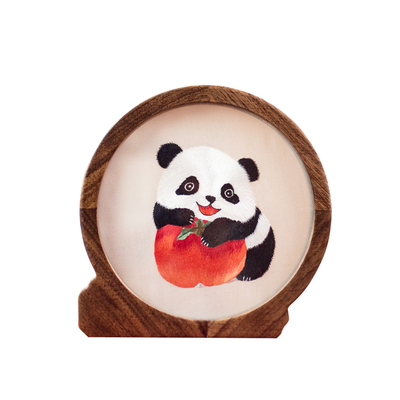 苏绣马到成功手工双面绣摆件