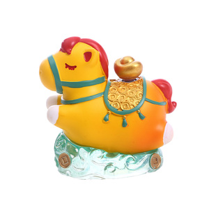 洛阳文创纪念品唐三彩小胖马摆件马年吉祥物公仔特产新年伴手礼物