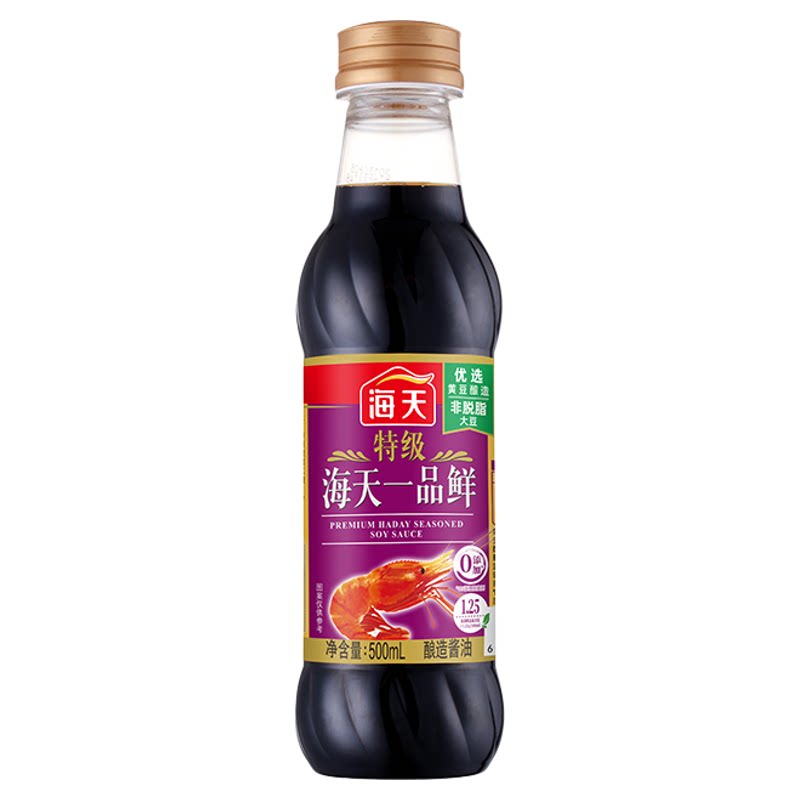 海天旗舰店特级一品鲜酱油500ml 黄豆酿造生抽家用厨房调味增鲜