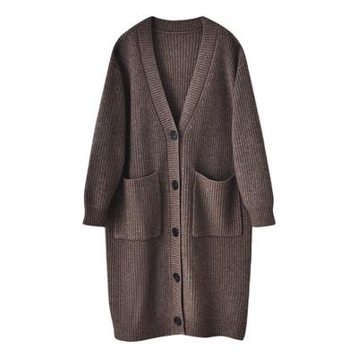 V领韩版加大外套女士开衫秋冬装