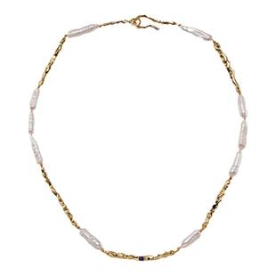 特卖品RoundFace 23SS 潜意识 天然巴洛克珍珠金属串链项链毛衣链