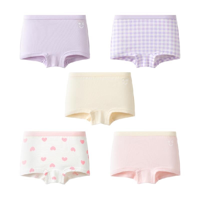 巴拉巴拉儿童内裤棉平角女童四角短裤夏季小中大童不夹PP五条装