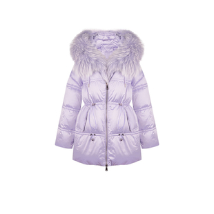 凡舒轻奢 雪夜晨光2025年秋冬新款90白鹅绒拼貉子毛外套保暖时尚