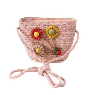 夏天儿童小包包新款2024网红草编包公主可爱洋气小女孩斜挎包时尚