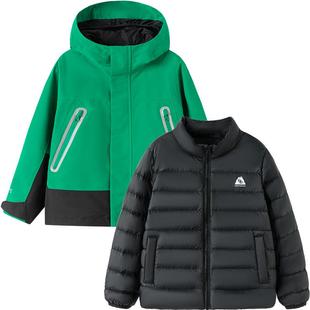 巴拉巴拉儿童冲锋衣羽绒服冬装新款童装男童女童三合一外套大童厚