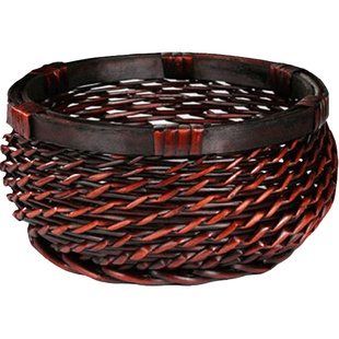 藤编篮竹编储物篮草编收纳筐篮厨房桌面藤篮零食杂物筐圆形编织篮