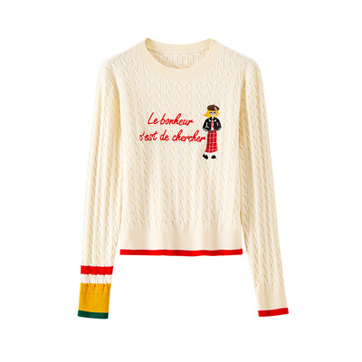 bananacici原创BC刺绣套头针织衫