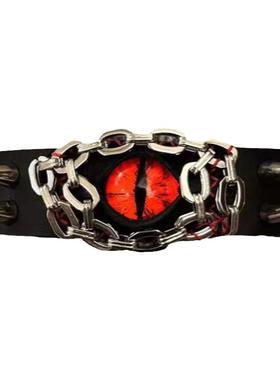 手工小众情侣亚比手环choker 复古暗黑朋克重工恶魔之眼手链饰品