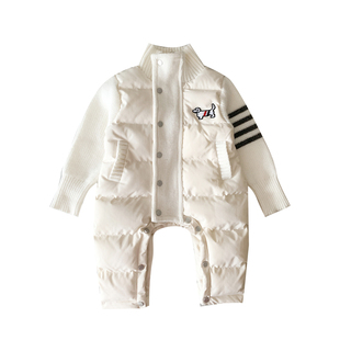 婴儿衣服冬季宝宝夹棉连体衣秋冬婴幼儿棉服加厚保暖小月龄外出服