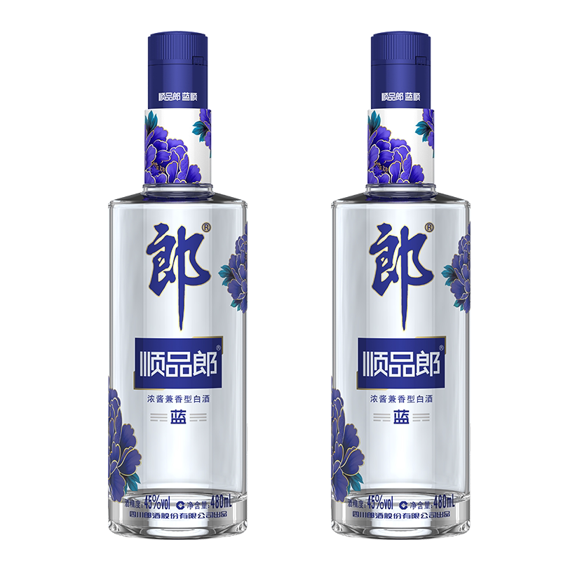 郎酒顺品郎红顺480ml*2/4瓶浓酱兼香型白酒45度纯粮酿造饮光瓶酒