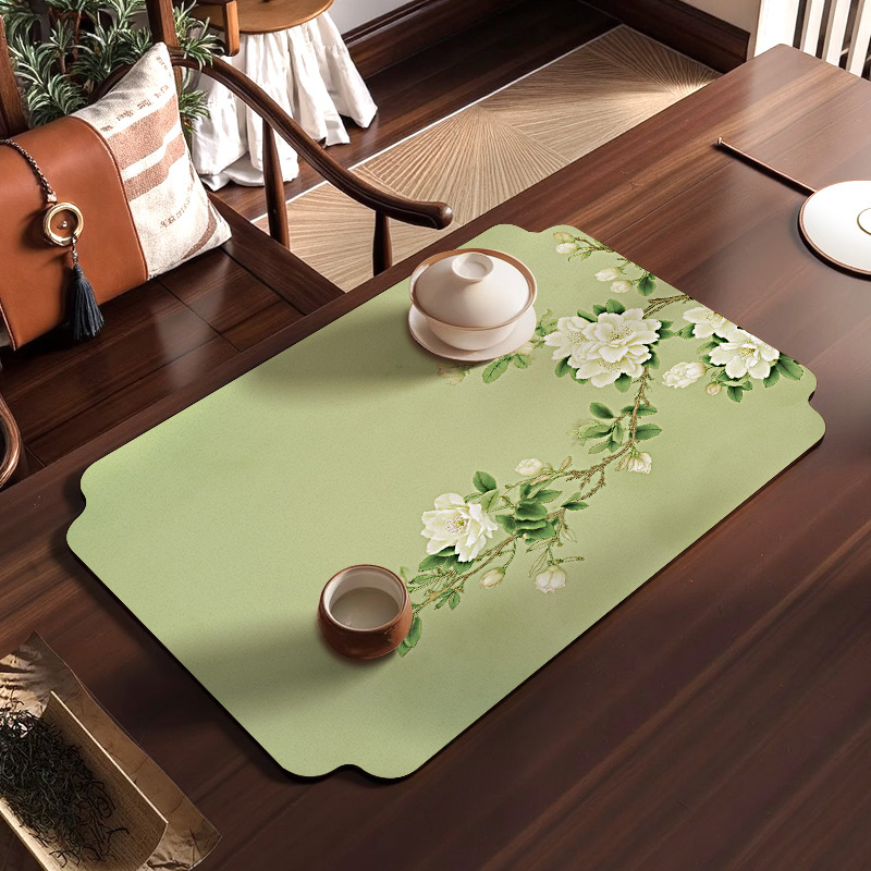 中式禅意茶席桌旗茶道专用茶桌垫布小茶台硅藻泥桌布茶杯沥水垫子