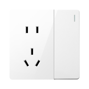 公牛明装五孔带开关的插座一开单双控制一体式超薄86型明线明盒