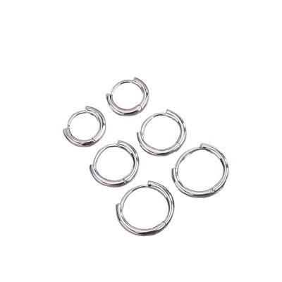 耳环耳圈耳骨钉养耳洞小众高级感素圈圆圈耳扣耳钉耳饰男女同款