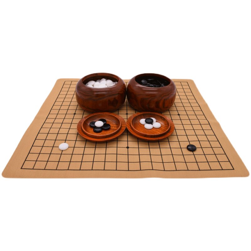 金丝栗木大号实木围棋罐配云子皮革棋盘围棋套装一对装棋盒送礼包