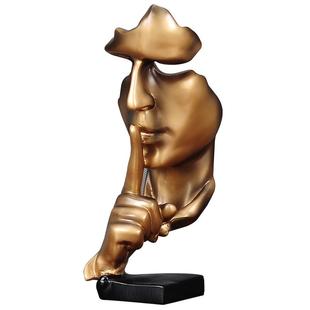 简约现代沉默是金创意客厅酒柜装饰摆件北欧雕塑办公室家居艺术品