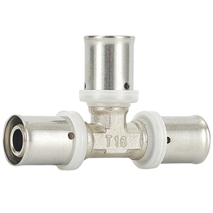 铝塑管等径卡压三通全铜加厚12161620地暖管自来水管分水转接配件