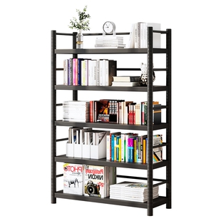 钢制书架落地置物架多层家用简易书柜一体靠墙儿童书本收纳储物柜