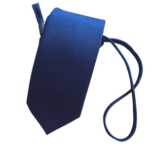 免打结领带男拉链式商务正装职业装一拉得纯色黑色灰色蓝色条纹潮