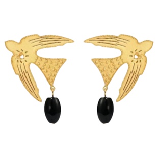 飞鸟系列·心羽辑飞鸟溯光耳环优雅复古耳钉女款