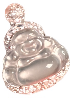 水沫玉石佛公吊坠纯银