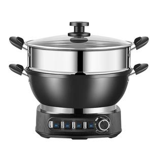 扬子铸铁不粘锅电炒锅无涂层家用蒸煮一体式炒菜蒸锅煮锅电热火锅