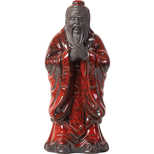 陶瓷孔子禅意摆件中式历史人物雕像家居客厅书房博古架装饰品摆设