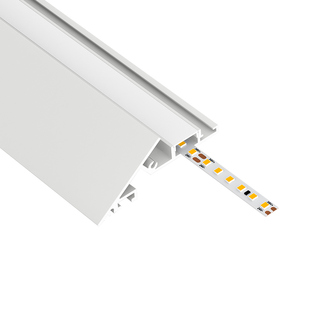 焦距照明超薄蝉翼悬浮吊顶反光灯槽斜面收口回形铝型材洗墙灯带条