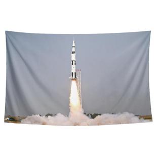 美国土星农神五号火箭太空航天周边墙布装饰背景布海报挂布挂毯画