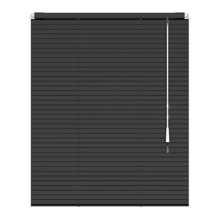 黑色U型一线通百叶窗帘免打孔拉绳转棒铝合金卫生间浴室防水防窥