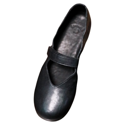 曼托瓦新款玛丽珍鞋手工马皮单鞋