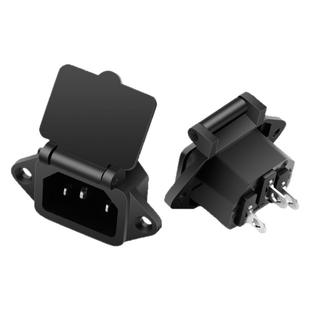 快接品字10A插座带防尘盖免焊品字公座快速接线按压电源三芯充电