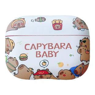 卡皮巴拉适用airpods3保护套新款airpodspro3三代苹果耳机壳女款可爱AirPods2/1硅胶防摔pro2第二代耳机盒4代