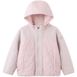 【商场同款】英氏儿童连帽外套秋冬夹棉夹克女孩女宝保暖防寒春季