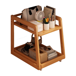 桌下书包置物架落地多层收纳柜子可移动零食小推车办公桌底整理架