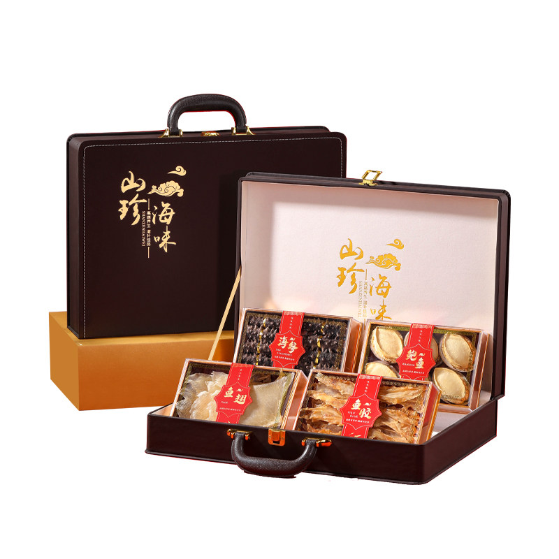 渔食客端午节送礼高档淡干海参鲍鱼鱼胶礼盒装海味干货送长辈