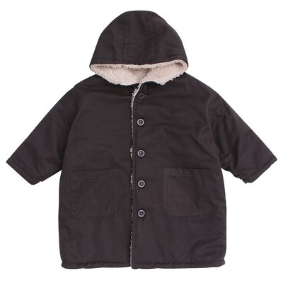 趣趣么么男女童中长款加绒厚棉服