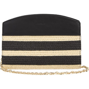 LK BENNETT黑色条纹编织肩包2025年夏新款时尚设计感度假风