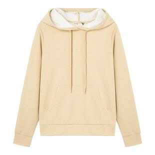 布景卫衣女春季新品潮流字母印花连帽抽绳宽松直筒箱型短上衣0862