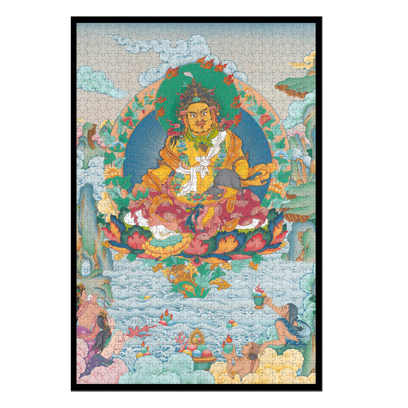 黄财神拼图1000/500/300片唐卡佛像寓意高清益智成人减压装饰礼物