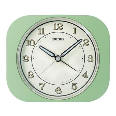 新款SEIKO精工小闹钟贪睡闹铃夜光夜灯桌面电子时钟摆件时间闹钟