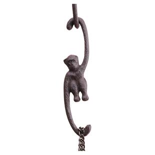 小猴子挂钩花园动物吊勾过道庭院挂件杂货铁艺长臂猿猴钩铸铁摆件