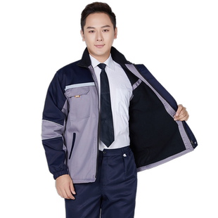 冬季加绒工作服男棉袄上衣加厚防寒保暖汽修工地厂劳保服定制棉衣