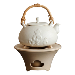 天野云宣煮茶炉酒精炉景德镇陶瓷围炉温茶壶温酒炉套组白泥草木灰