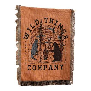 美式棉线编织挂毯民宿背景墙挂布沙发柜子盖巾房间墙面装饰背景布