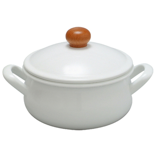 日本进口野田珐琅NodaHoro双耳汤锅炖锅15cm迷你一人食电磁炉适用