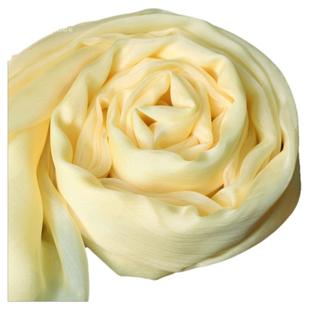 高级真丝丝巾鹅黄色2025秋冬季围巾女空调房办公室护颈椎保暖披肩