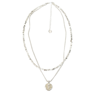 DOUDOUSTORE 保色双层玫瑰花碎银子项链叠戴清冷感设计感简约百搭